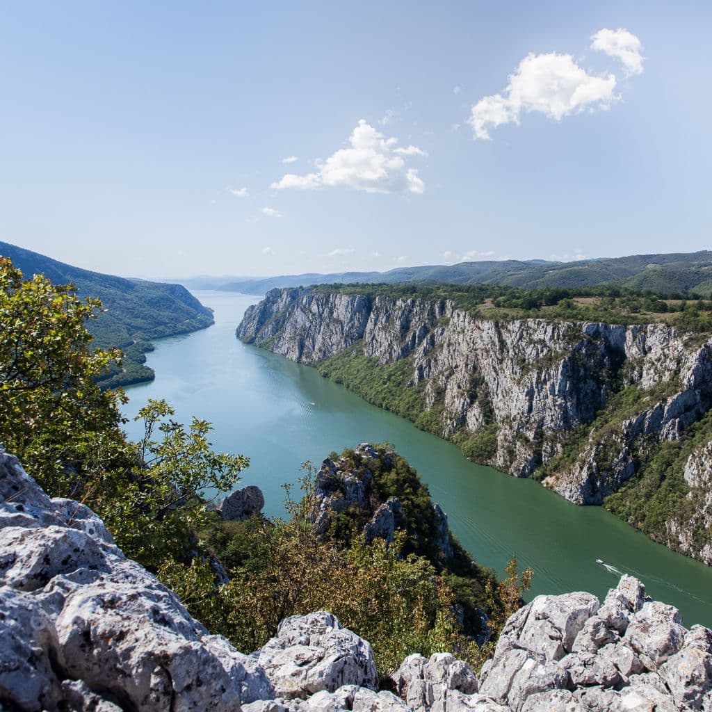 The Iron Gate gorge on the river Danube as one of the places you must visit in Serbia.
