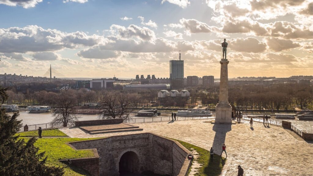 People walking around Kalemegdan fortress