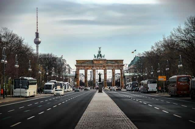 The Brandenburg Gate in Berlin, Germany.