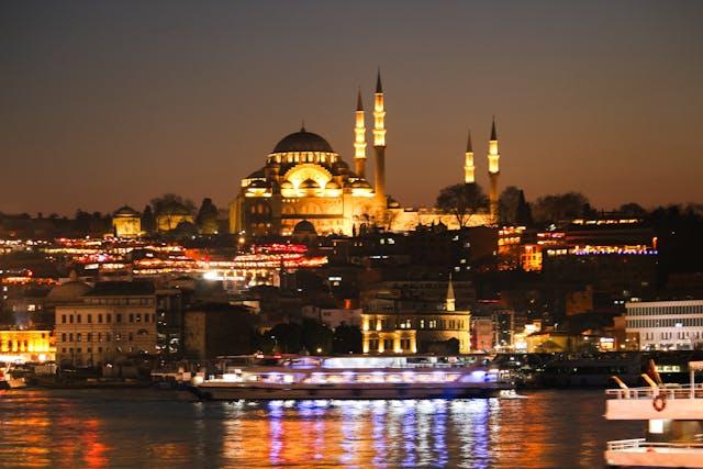 Night view of Istanbul.