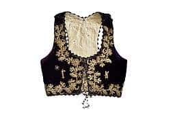 An embroidered vest that’s part of Serbian traditional wear.