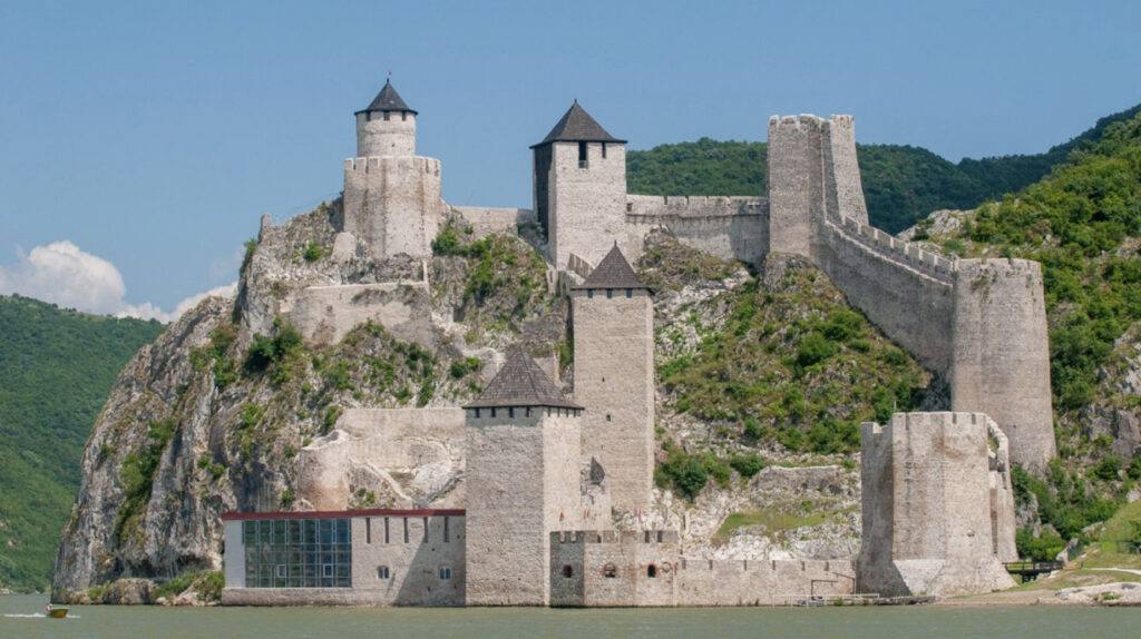 Golubac fortress overlooking the river